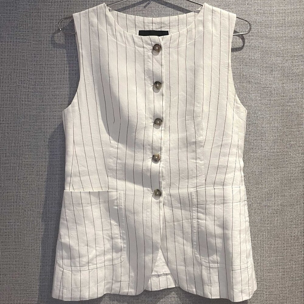 Massimo Dutti - Tailored Pinstripe Button-Front Vest